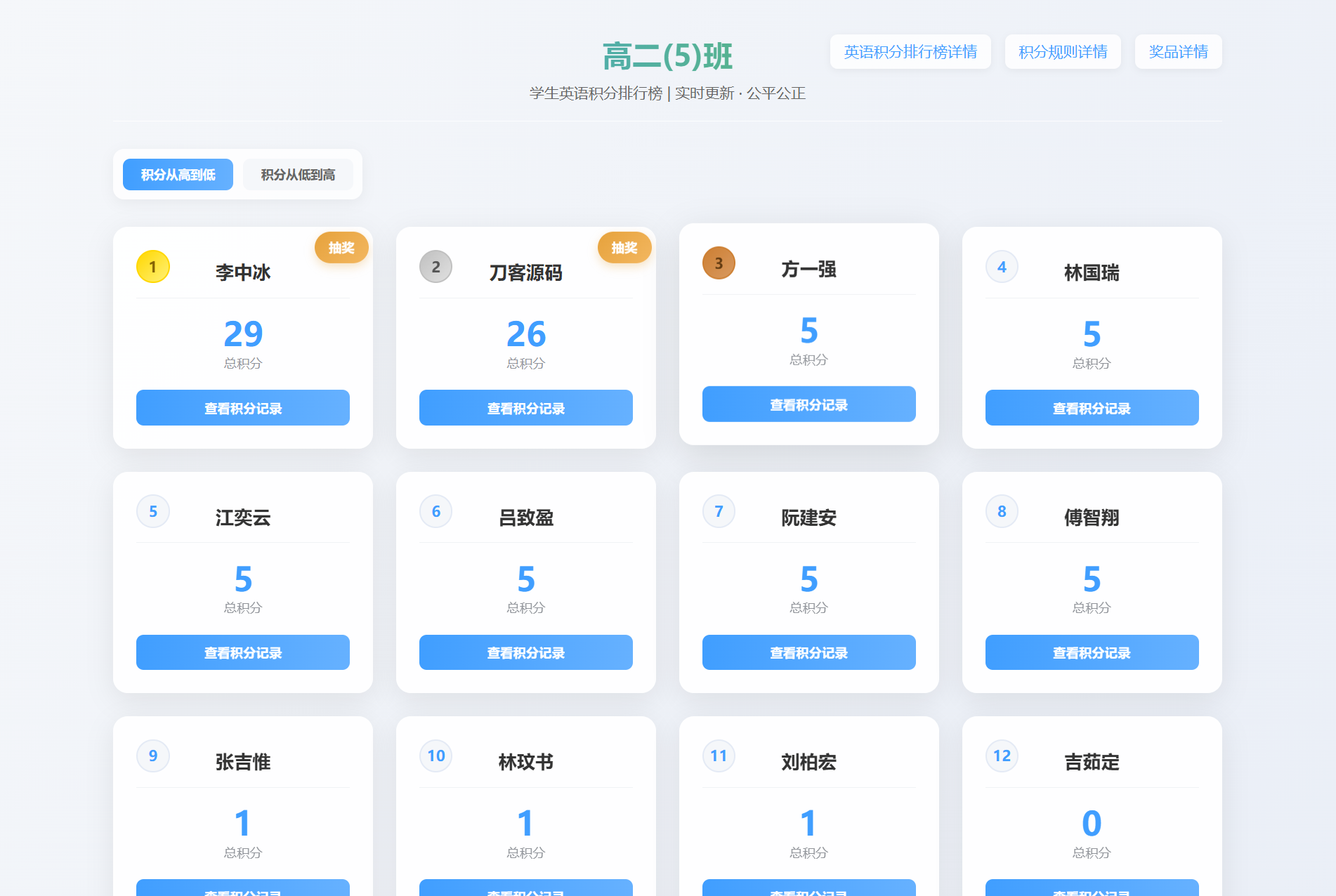 班级学生平时表现记录 积分抽奖系统源码 全开源-彤彤源码网