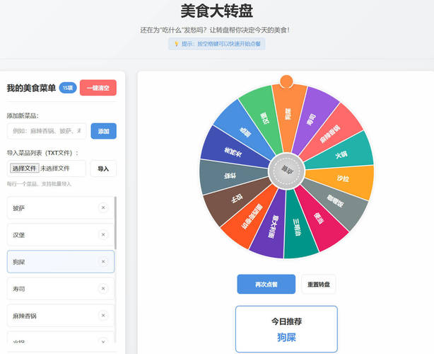 美食大转盘 点餐助手HTML源码-彤彤源码网
